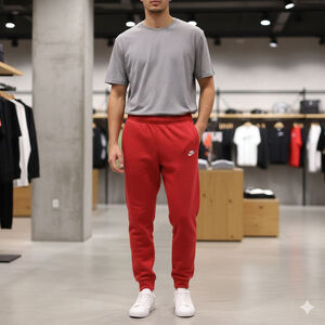 Men's Nike Red Fleece Joggers L